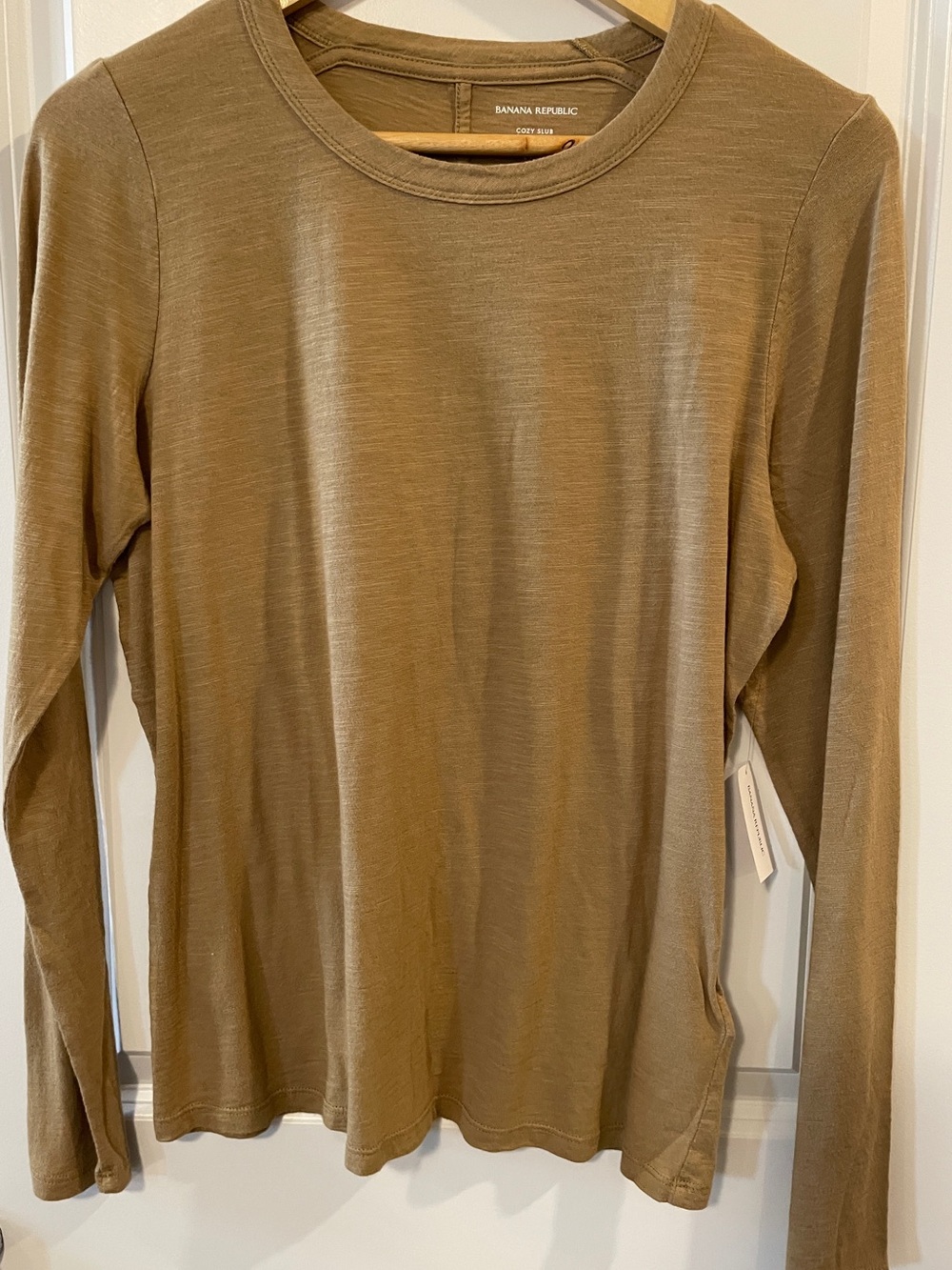 Banana Republic Olive Green Long Sleeve Crewneck Top